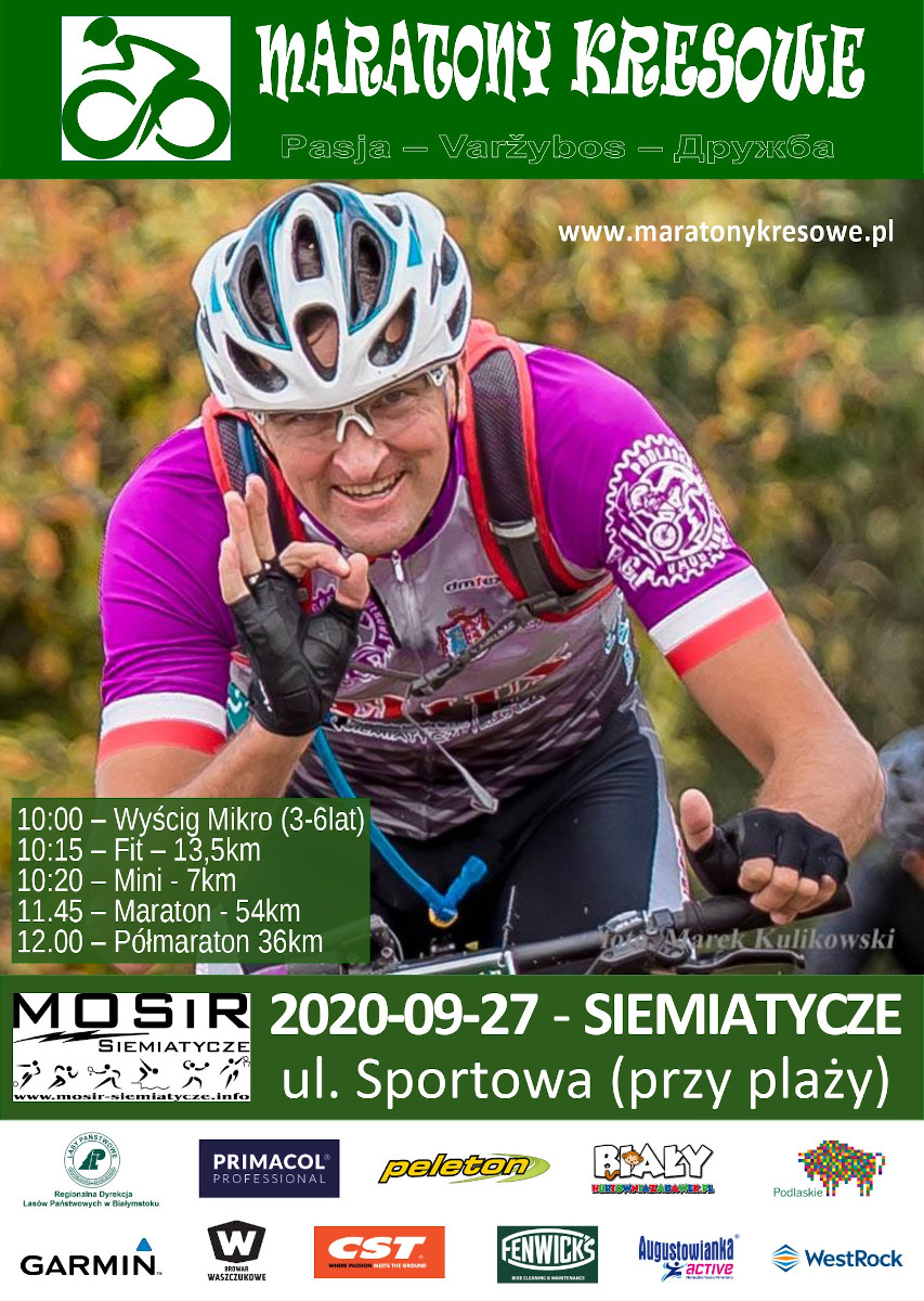 Plakat do wydarzenia Maratonów Kresowych w Siemiatyczach 2020