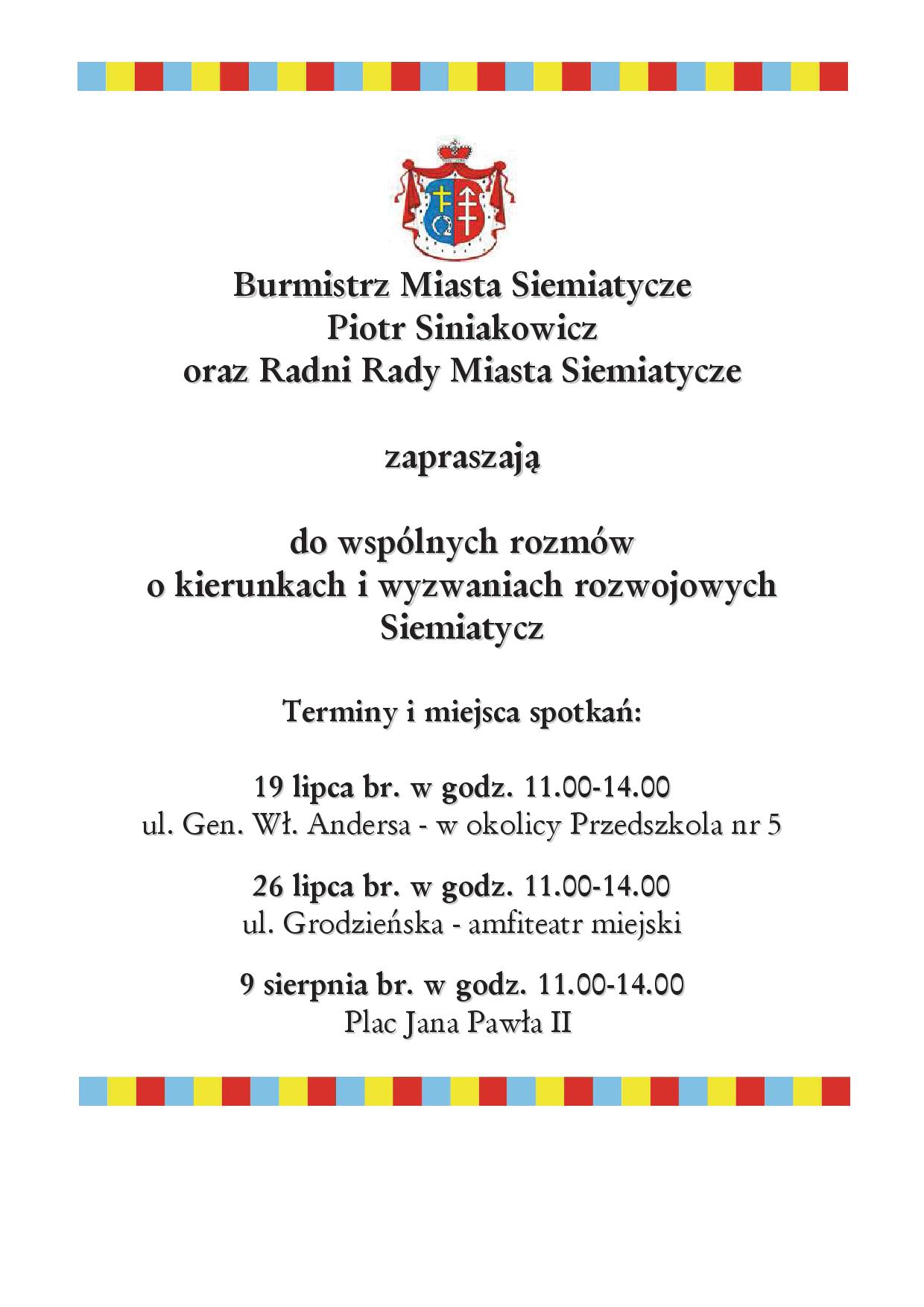 Plakat zaproszenie rozmowy o miescie 2