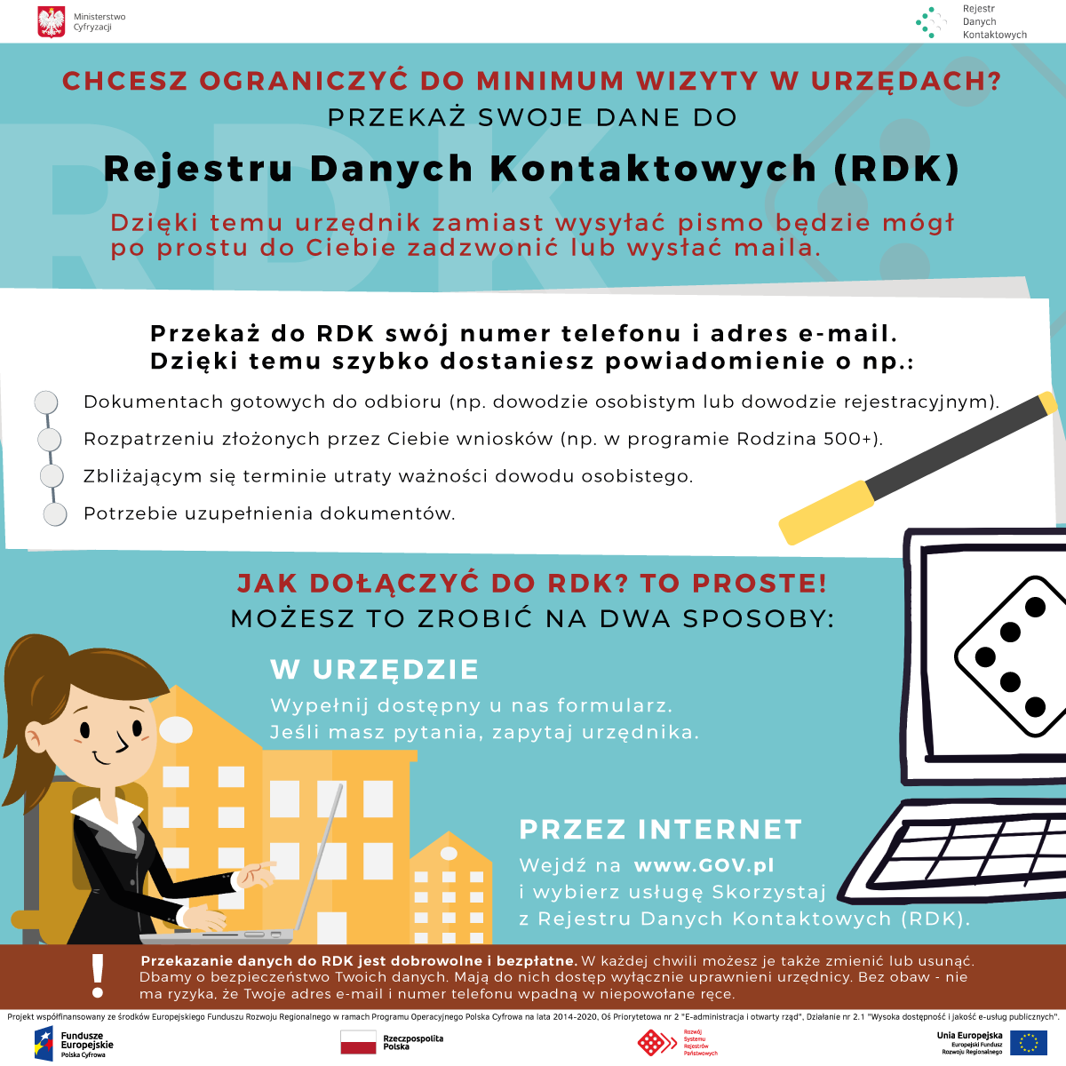 Plakat informacyjny Rejestru Danych Kontaktowych